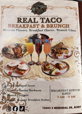 Menu photo 1 The Real Taco Bixby, OK