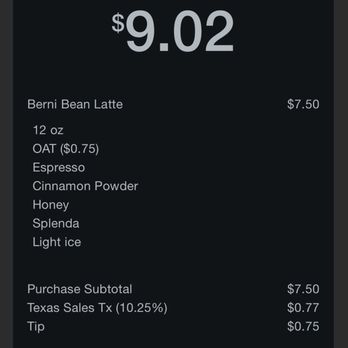 The Berni Bean Coffee - Price for my latte - Coffee & Tea Near Me - Dallas, Texas The Berni Bean Coffee - Price for my latte - Coffee & Tea Near Me - Dallas, Texas