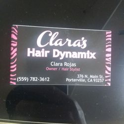 Clara's Hair Dynamix - New location info and new business card. Same great stylist. The new place is chic. Cozy boutique environment.