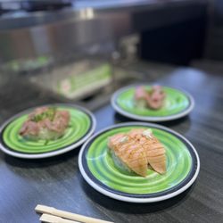 Kura Revolving Sushi Bar - Aburi Salmon with Miso Cream Cheese
