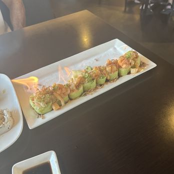 Sakura Sushi & Bar - Fire Angel roll. Literally set on fire - Japanese Near Me - Austin, Texas