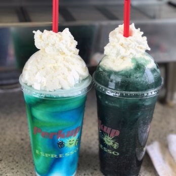Perkup Espresso - two drinks on a counter - Coffee & Tea Near Me - Wasilla, Alaska