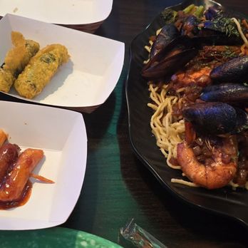 Luv Dduk - Shrimp Garlic noodles, fried sausage & Rice Cake. Fried seaweed. - Korean Near Me - Cerritos, California Luv Dduk - Shrimp Garlic noodles, fried sausage & Rice Cake. Fried seaweed. - Korean Near Me - Cerritos, California