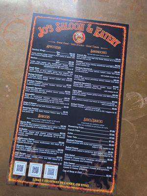Menu photo 1 Jo's Saloon & Eatery Canby, OR Menu photo 1 Jo's Saloon & Eatery Canby, OR