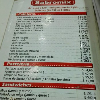 Sabromix - Carta - Latin American Near Me - Mar del Plata, C
