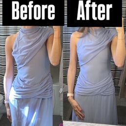 Before and after of dress alterations Before and after of dress alterations