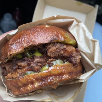 Double Chicken Please - Hot Honey Sandwich - Cocktail Bars Near Me - New York, New York Double Chicken Please - Hot Honey Sandwich - Cocktail Bars Near Me - New York, New York