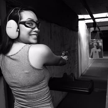 Caswells Shooting Range - Leily shooting a Barretta - Gun/Rifle Ranges Near Me - Mesa, Arizona