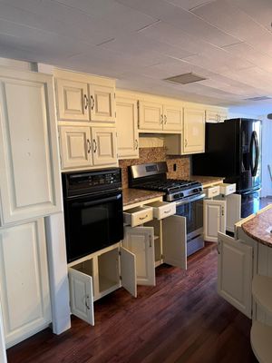 Cabinet Refinishing - Give your kitchen or bathroom a cost-effective makeover with our cabinet refinishing services. Instead of replacing cabinets, let us breathe new life into your existing ones through expert refinishing techniques. Our team of skilled craftsmen takes your worn or outdated cabinets and transforms them into stunning focal points that enhance the beauty of your space.
Our Cabinet Refinishing Services Include:
Color and Finish Change: Update the look of your cabinets with a fresh color and finish that aligns with your design preferences.
Wood Restoration: We restore the natural beauty of wood cabinets, enhancing their grain and richness.
Hardware Replacement: Complete your cabinet makeover with new hardware that perfectly complements the refinished look.
Call or text (256) 663-0781 for a free quote. Cabinet Refinishing - Give your kitchen or bathroom a cost-effective makeover with our cabinet refinishing services. Instead of replacing cabinets, let us breathe new life into your existing ones through expert refinishing techniques. Our team of skilled craftsmen takes your worn or outdated cabinets and transforms them into stunning focal points that enhance the beauty of your space.
Our Cabinet Refinishing Services Include:
Color and Finish Change: Update the look of your cabinets with a fresh color and finish that aligns with your design preferences.
Wood Restoration: We restore the natural beauty of wood cabinets, enhancing their grain and richness.
Hardware Replacement: Complete your cabinet makeover with new hardware that perfectly complements the refinished look.
Call or text (256) 663-0781 for a free quote.