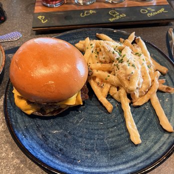 Eureka! - Double Smash burger with truffle cheese fries - Burgers Near Me - Ontario, California Eureka! - Double Smash burger with truffle cheese fries - Burgers Near Me - Ontario, California