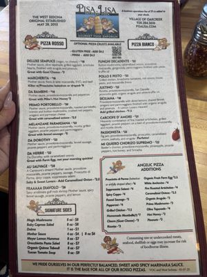 Menu photo 2 Pisa Lisa Sedona, AZ Menu photo 2 Pisa Lisa Sedona, AZ