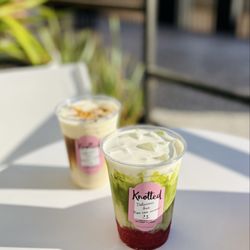 Cafe Knotted Westfield Century City - Strawberry matcha latte