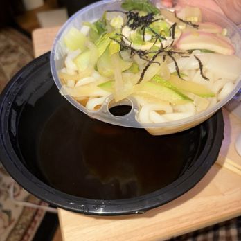 Uncle Son Sushi - Cool packaging for soupy dishes- keeps dry the contents of the soup until you sit down to eat - Sushi Bars Near Me - Falls Church, Virginia