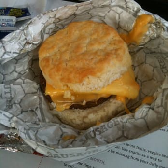 Chick-fil-A - Sausage and egg on a biscuit - Fast Food Near Me - Santa Rosa, California Chick-fil-A - Sausage and egg on a biscuit - Fast Food Near Me - Santa Rosa, California