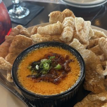 Childress Vineyards - Pimento cheese dip with pork rinds - Wineries Near Me - Lexington, North Carolina
