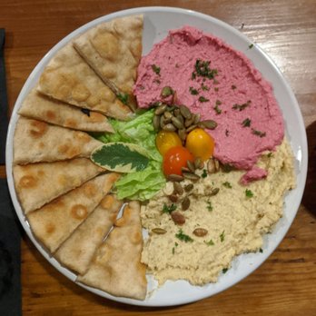 Old Mulehouse - Hummus plate appetizer (traditional and beet flavor). The traditional was a perfect blend with lemon and garlic wonderfully balanced! - Pubs Near Me - Jasper, Georgia Old Mulehouse - Hummus plate appetizer (traditional and beet flavor). The traditional was a perfect blend with lemon and garlic wonderfully balanced! - Pubs Near Me - Jasper, Georgia