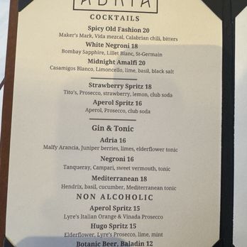 Adria - Menu August 2025 - Desserts Near Me - New York, New York Adria - Menu August 2025 - Desserts Near Me - New York, New York