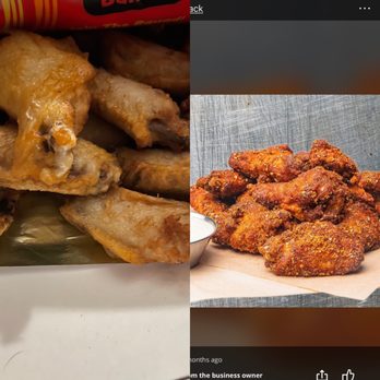 Wing Squad - Cajun wings reality (left) vs. expectation (right) Cajun Wings (Hot) Buffalo Wings (Hot) - Food Delivery Services Near Me