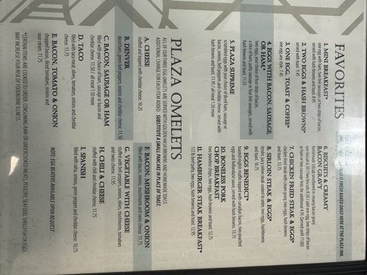 Menu photo 3 Plaza Inn Restaurant Ontario, OR