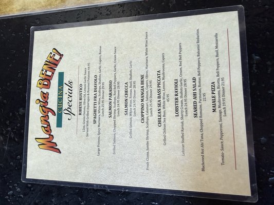 Menu photo 2 Mangia Bene Cucina Laguna Niguel, CA