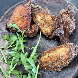 Wings with reaper garlic pepper dry rub.....will light you on fire!