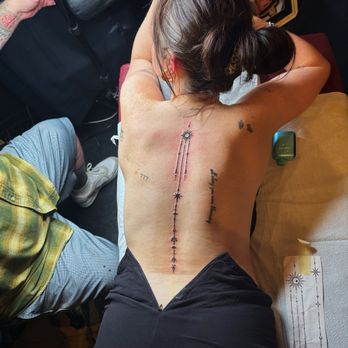 Rain Line Tattoo - Center back piece - Tattoo Near Me - Bellevue, Washington Rain Line Tattoo - Center back piece - Tattoo Near Me - Bellevue, Washington