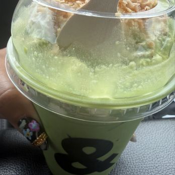 Coffee & - One of my favs....Banana Pudding Matcha w/ oak milk - Coffee & Tea Near Me - Buena Park, California Coffee & - One of my favs....Banana Pudding Matcha w/ oak milk - Coffee & Tea Near Me - Buena Park, California