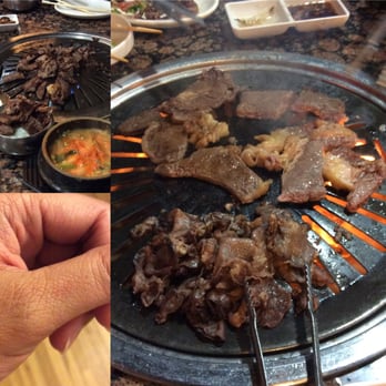 BEFORE & AFTER: Normal fire on top left; After -  the owner  TURNED UP the FIRE. My left thumb scalded on bottom left.