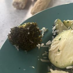 Calypso Sunset Dinner Cruise - Burnt black broccoli.