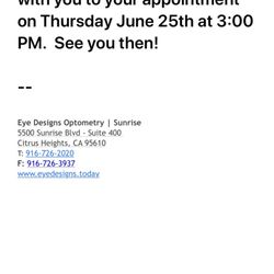 Eye Designs Optometry - Copy of email