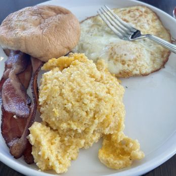 The Wild Fork - You can see part of the hard, dried crust on the top and lower right of the grits. - American Near Me - Tulsa, Oklahoma