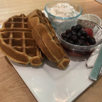 Little Owl Cafe - Vegan Belgian Waffle with Berries, maple syrup, and coconut Whipped Cream! - Coffee & Tea Near Me - Fairbanks, Alaska Little Owl Cafe - Vegan Belgian Waffle with Berries, maple syrup, and coconut Whipped Cream! - Coffee & Tea Near Me - Fairbanks, Alaska