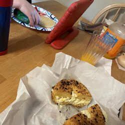 West Babylon Bagels & Deli - Everything toasted with butter and egg salad