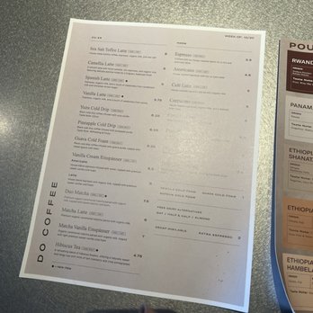 DO Coffee - Menu - Coffee & Tea Near Me - Brea, California