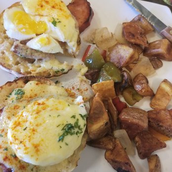 Hash - Eggs benedict was a disappontment--no runny yolk. The potatoes were really good. - Breakfast & Brunch Near Me - Olympia, Washington Hash - Eggs benedict was a disappontment--no runny yolk. The potatoes were really good. - Breakfast & Brunch Near Me - Olympia, Washington