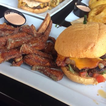 Fronk's - Maple Bacon Burger w/ AMAZING sweet potato fries - Burgers Near Me - Bellflower, California