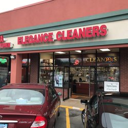 The storefront of Elegance Cleaners.