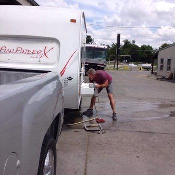 Wade's RV Clinic - Wade Sr. pulling out my leaking water heater before it could do any more damage! - RV Repair Near Me - Glenpool, Oklahoma