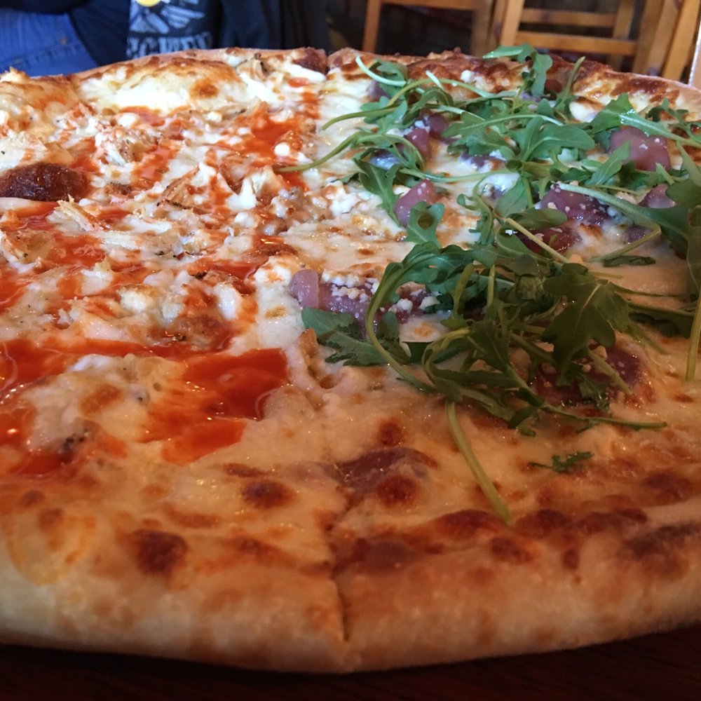 Amici's - Half Buffalo Chicken, Half Pear & Gorgonzola - Pizza Near Me - Suffolk, Virginia