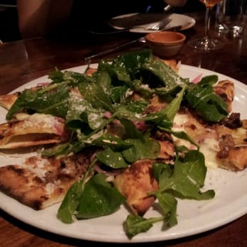 Nopa - Spicy fennel sausage flat bread - New American Near Me - San Francisco, California Nopa - Spicy fennel sausage flat bread - New American Near Me - San Francisco, California