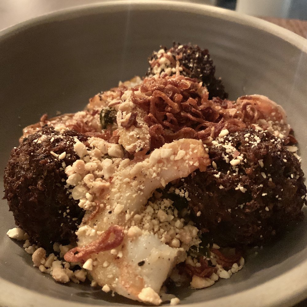 Common Thread Savannah - Really great, unusual falafel dish with peanuts and shrimp - New American Near Me - Savannah, Georgia