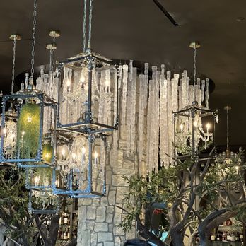 Wolf by Vanderpump at Caesars Republic Lake Tahoe - Chandeliers are gorgeous! - American Near Me - Stateline, Nevada