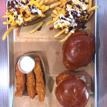 10Q Chicken - Co-working meal. Panko crusted chicken tenders, two chicken sandwiches and loaded fries. - Chicken Shop Near Me - Evanston, Illinois 10Q Chicken - Co-working meal. Panko crusted chicken tenders, two chicken sandwiches and loaded fries. - Chicken Shop Near Me - Evanston, Illinois