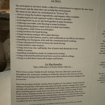 rise soufflé - The Woodlands - Enjoyed reading their founding principles on the back of the menu. - French Near Me - Tomball, Texas