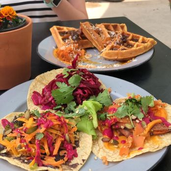 Pharm Table - Sweet potato waffles and pharm to table tacos - Cocktail Bars Near Me - San Antonio, Texas