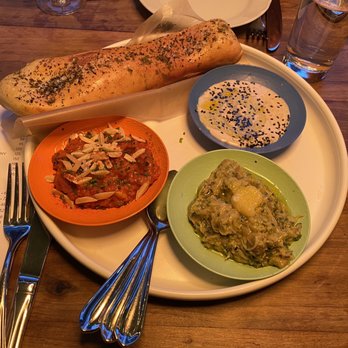 Dagon - Any 3 Mezzes (Muhamarra, Whipped Eggplant, Tahina) - Mediterranean Near Me - New York, New York
