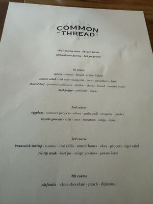 Menu photo 1 Common Thread Savannah Savannah, GA