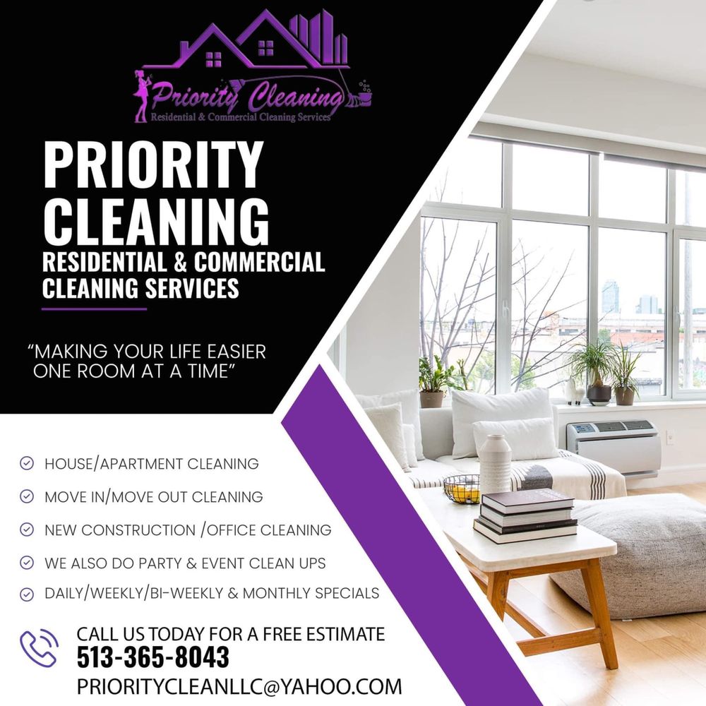 PRIORITY CLEANING - Open for Business - Request a Quote - Cincinnati ...