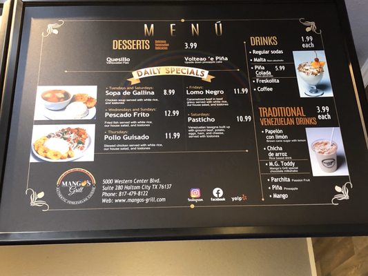 Menu photo 7 Mango's Grill Haltom City, TX