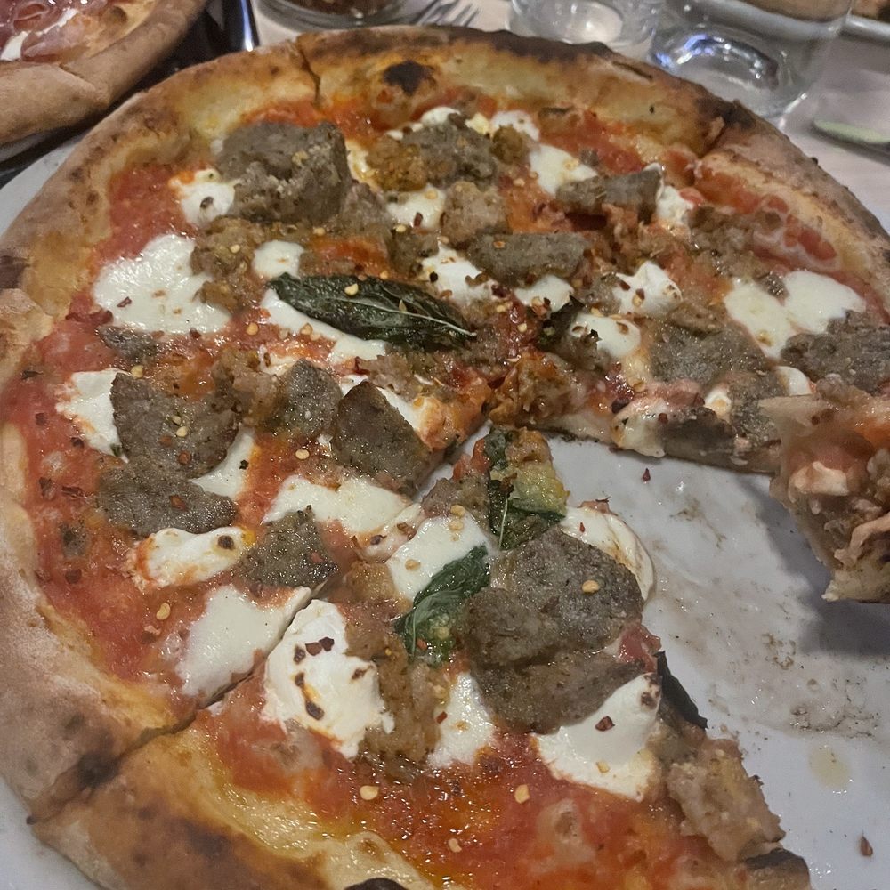 Char & Lemon - Meatball pizza with sausage added. - Italian Near Me - Oxford, Connecticut Char & Lemon - Meatball pizza with sausage added. - Italian Near Me - Oxford, Connecticut